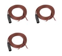 Deechate 3X Fil de Haut-Parleur XLR, Câble Nu de Haut-Parleur vers Prise XLR, Connecteur Mâle XLR 3 Broches Plaqué ou Câble Audio de Remplacement Extrémité Ouverte