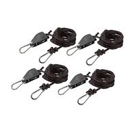 Deechate 4Piece Poulie Réglable Camping en Plein Air Randonnée Corde Fixation Bouchon Tendeur avec Mousqueton