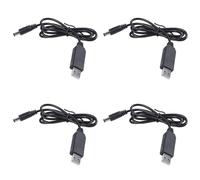 Deechate 4X 5V à DC 12V 2.1mm x 5.5mm Convertisseur de Module DC Connecteur Mâle Jack Câble d'alimentation Prise, Câble USB vers DC-1M