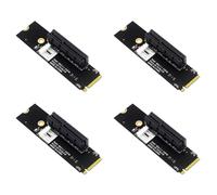 Deechate 4X NGFF M.2 vers PCI-E 4X Riser Card M2 M Key vers Adaptateur PCIe X4 avec Indicateur LED Power Riser pour Bitcoin Mining