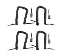 Deechate Cordon Téléphonique, Paquet de 4, Cordon Enroulé Noir, Cordon de Combiné Téléphonique / 1,1 Ft, Paquet de 4, Enrouleur Rotatif Noir, Accessoire de Téléphone Fixe