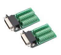 Deechate Lot de 2 adaptateurs DB26 D-SUB mâles à 26 broches vers PCB Terminal Signaux Module de carte de dérivation Connecteur avec tapis isolant
