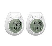 Deechate Lot de 2 horloges de douche numériques étanches pour salle de bain, cuisine, écran LCD, format 12/24 heures