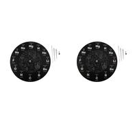 Deechate Lot de 2 tableaux périodiques des éléments - Art mural - Symboles chimiques - Horloge murale éducative ElementaL - Noir