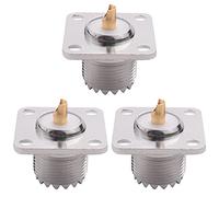 Deechate Lot de 3 connecteurs coaX UHF SO-239 Jack carré pour radio Jambon