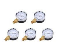 Deechate Lot de 5 manomètres de pression - 0-30 PSI 0-2 bar - Jauge de pression hydraulique - Double échelle - Noir