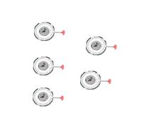Deechate Lot de 5 mouvements 2115 avec poignée + pile 2035 pour homme - Calendrier unique à trois points - Mouvement électronique à quartz de rechange