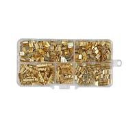 Deechate Lot de 500 cosses à sertir en forme de U en cuivre non isolées Assortiment de câbles à cosses électriques 454TABC