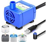 DEECOZY Pompe de fontaine à eau pour chat, pompe à eau électrique ultra silencieuse avec port USB, pompe de rechange pour fontaine à fleurs, pompe à eau USB, cordons d'alimentation de 1,5 m et