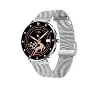 Deedlite Meacode Smart Watches for Women avec Appel Bluetooth, Suivi Santé 24/7, Design Ultra-Fin 6.8mm IP68 (Argent + Bande d'acier)