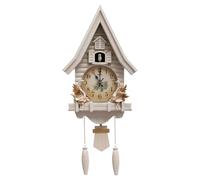 DeeDuud Horloge à coucou moderne - Horloge murale silencieuse avec appel à coucou et volume réglable - Horloge à coucou - Forêt Noire