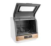 DeeDuud Lave-vaisselle de table 800 W, Mini lave-vaisselle avec buse rotative à 360°, 3 modes de rinçage, lave-vaisselle de table pour maisons, appartements, dortoirs, doré GFBFF851