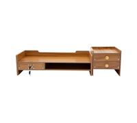 DeeDuud Support de moniteur de bureau en bois avec tiroir verrouillable et ngle réglable, organiseur de bureau pour ordinateur portable, imprimante et moniteur de PC