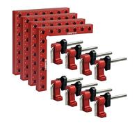 DEEFIINE Bloc de Positionnement à 90 Degrés, Pince de Fixation à Angle Droit en Alliage D'aluminium, Outils de Travail du Bois, Pour Cadres Photo - 4 Ensembles (14 cm/5,5")