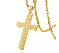 deegbbyi Collier Croix Homme, Collier Croix Femme Chretienne, Colliers avec Pendentif en Forme de Croixs pour Homme et Femme, Or, pour Cadeau d'anniversaire, de Noël, de Saint-Valentin