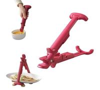 deegbbyi Pinces Anti-brûlure 2 en 1 pour Bols, Pince Anti-brûlure Multifonction, Poignée en Silicone Résistante à la Chaleur pour Plaques Chauffantes, Pince à Four, pour Bol et Assiette (Rouge)