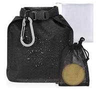 deegbbyi Sac à Savon, Sac à Savons à Séchage Rapide, Sacs à Savon de Voyage en Nylon, avec Deux Filets à Bulles Et Un de Crochets à Boucle Noirs, pour Voyages, Camping, Salle de Sport (Noirs)
