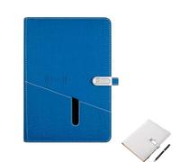 DEEguess Bloc-Notes Portable, Agenda Multifonction à Feuilles Mobiles, éCran 4,3 Pouces IntéGré, avec Chargement sans Fil, Clé USB Et Calculatrice, IdéAl pour Le Travail De Bureau Blue
