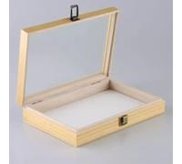 DEEguess BoîTe à SpéCimens en Bois, BoîTes De Rangement pour Bijoux, éTui De Rangement Transparent, PréSentoir à SpéCimens, BoîTe De PréSentation De Roches pour Cristal,14.17x10.63x2.17in