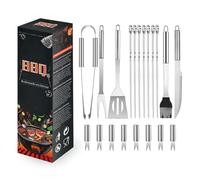 DEEguess Coffret De 20 Ustensiles De Barbecue Portables en Acier Inoxydable pour L'ExtéRieur, IdéAl pour Le Camping, Les Pique-Niques Et Les FêTes pour Homme,Knifetype