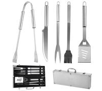 DEEguess Coffret De Barbecue Portable en Aluminium, Ustensiles De Barbecue en Acier Inoxydable, IdéAl pour Le Camping, Les Pique-Niques, Les FêTes, pour Homme,5-pieceset