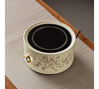 DEEguess CuisinièRe éLectrique en CéRamique, 7 Vitesses, Bouton De Type Bouton, Panneau Microcristallin, Convient pour La PréParation du Thé Au Coin du Feu Et Le Camping,Round