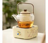 DEEguess Ensemble CuisinièRe éLectrique en CéRamique + Bouilloire à PoignéE, Fonction 7 Vitesses, Bouton De Type Bouton, Panneau Microcristallin, Adapté à La PréParation du Thé,Square