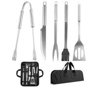 DEEguess Ensemble De Sac en Toile pour Barbecue ExtéRieur Portable, Outils De Barbecue en Acier Inoxydable, Adapté pour Le Camping, Le Pique-Nique, La FêTe,Five-pieceset