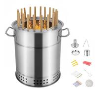 DEEguess FûT à RagoûT Monocouche Suspendu sans FuméE en Acier Inoxydable, Peut Contenir 28 Brochettes De Barbecue, Barbecue Polyvalent à 360°, Adapté Aux Pique-Niques en Camping,11-pcs