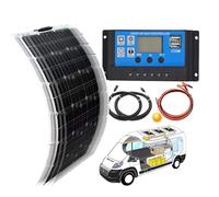 DEEguess Kit De Panneaux Solaires Flexibles 300 W, 2 PièCes, ContrôLeur De Charge Solaire 40 A + Charge D'éNergie De Batterie 12 V, Facile à Transporter, pour Camping-Car, Voiture, Camping
