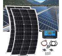DEEguess Kit De Panneaux Solaires Semi-Flexibles (150w /300w), Panneaux Solaires 18v, ContrôLeur De Charge (40a), Chargeur De Voyage ExtéRieur, pour Maison, Camping-Car, Voiture,300W