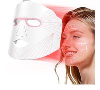 DEEguess Masque Facial LED, ThéRapie par LumièRe Infrarouge Anti-âGe, 3 Modes, TéLéCommande Rechargeable, Sangles RéGlables, Convient pour La Maison, Le Yoga, Le Travail A