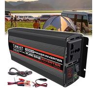 DEEguess Onduleur à Onde SinusoïDale Pure 1000W-4000W, Onduleur De Voiture DC 12V-60V à AC 220V, avec Prise AC + Affichage LED, Voyage, Camping, Maison,1000W-60V