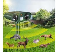DEEguess RéPulsif à Insectes Multifonction à Ultrasons avec Support Solaire, Infrarouge, Amovible Et RéGlable, éTanche, Adapté Aux RizièRes Et Jardins ExtéRieurs,A