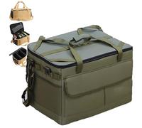 DEEguess Sac De Rangement Portable Multifonction De 30 L, avec SéParation IntéGréE en Trois Zones, éTanche Et RéSistant à l'usure, IdéAl pour Le Camping, Les Pique-Niques Et Les Barbecues,Green