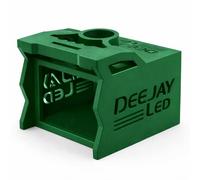 DEEJAY LED TBH1DIN3EQGREEN Boîtier en bois à deux égaliseurs One Din Two EQ, boîtier de contrôleur audio de voiture en MDF marron clair avec porte-gobelet de 6,3 cm, boîte en bois égaliseur 1 DIN