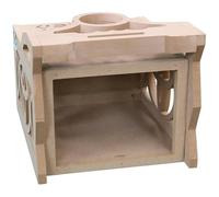 DEEJAY LED TBH1DIN3EQHONDA Boîtier en bois One Din Two EQ, boîtier de contrôleur audio de voiture en MDF marron clair avec porte-gobelet de 6,3 cm, boîte en bois EQ 1 DIN, étui en bois personnalisé