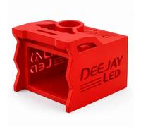 DEEJAY LED TBH1DIN3EQRED Boîtier en bois One Din Two EQ, boîtier de contrôleur audio de voiture en MDF marron clair avec porte-gobelet de 6,3 cm, boîte en bois EQ 1 DIN, étui en bois personnalisé pour