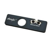 Deejo - Affûteur de Couteaux de Poche - Lames Double Face en Carbure de Tungstène, Aiguiseur en Aluminium - Conserve les Tatouages de vos Couteaux - 9 x 2,5 cm