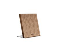 Deejo - Présentoir Magnétique pour 4 Couteaux (de Cuisine, de Poche, de Table) - Base en Acier Inoxydable, Patins Antidérapants, Habillage en Zebrano - Stabilité Optimale - 14,5 x 11,5 x 12 cm