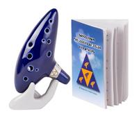 Deekec Ocarina en do alto à 12 trous avec livret de chansons issues du jeu La légende de Zelda (français non garanti) avec support de présentation et sac de protection