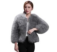 DEELIN Femmes De Mode De Fête Style De Fausse Fourrure Plume D'autruche Doux Duveteux Manteau De Fourrure Veste d'hiver Garder Au Chaud Veste Survêtement