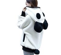 DEELIN Hiver Chaud Mignon Ours Oreille À Capuche Patchwork Panda Sweat Manteau Femmes À Capuche en Peluche Veste