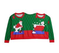 DEELIN Nouveauté de Noël Drôle Deux Personnes Laids Noël Pulls Couples Pull Tricot Blouse Top Shirt Manche longue