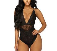 DEELIN Nouvelles Femmes Sexy Dentelle Sling Lingerie Tentation Body en Dentelle Soutien-Gorge Siamois Suite