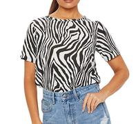 DEELIN T-Shirt À Manches Courtes pour Femmes D'été Nouvelle Impression De Mode Zèbre Motif en Lâche Casual O-Cou Top Chemise Blouse