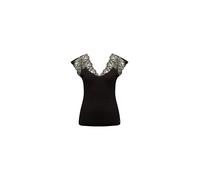 Deeluxe - Débardeur femme BRIVIA ajusté avec dentelle florale ajourée et col V élégant style féminin chic