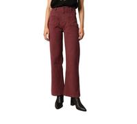 Deeluxe - Jean Femme Lizette Taille Haute Coton Stretch Coupe Flare évasée Larges Poches plaquées Style Casual rétro Vintage - Plum Taille 38