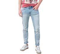 DEELUXE - Jean Homme Carlos, Coupe Slim Fit En Denim, Pantalon Adulte Avec Braguette À Fermeture Éclair, 98% Coton 2% Élasthanne, Finition Stone Used, Printemps-Été, Couleur Bleach Used, Taille 32.32