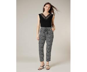 Deeluxe Pantalon 'Edisia' noir / blanc, Taille 40